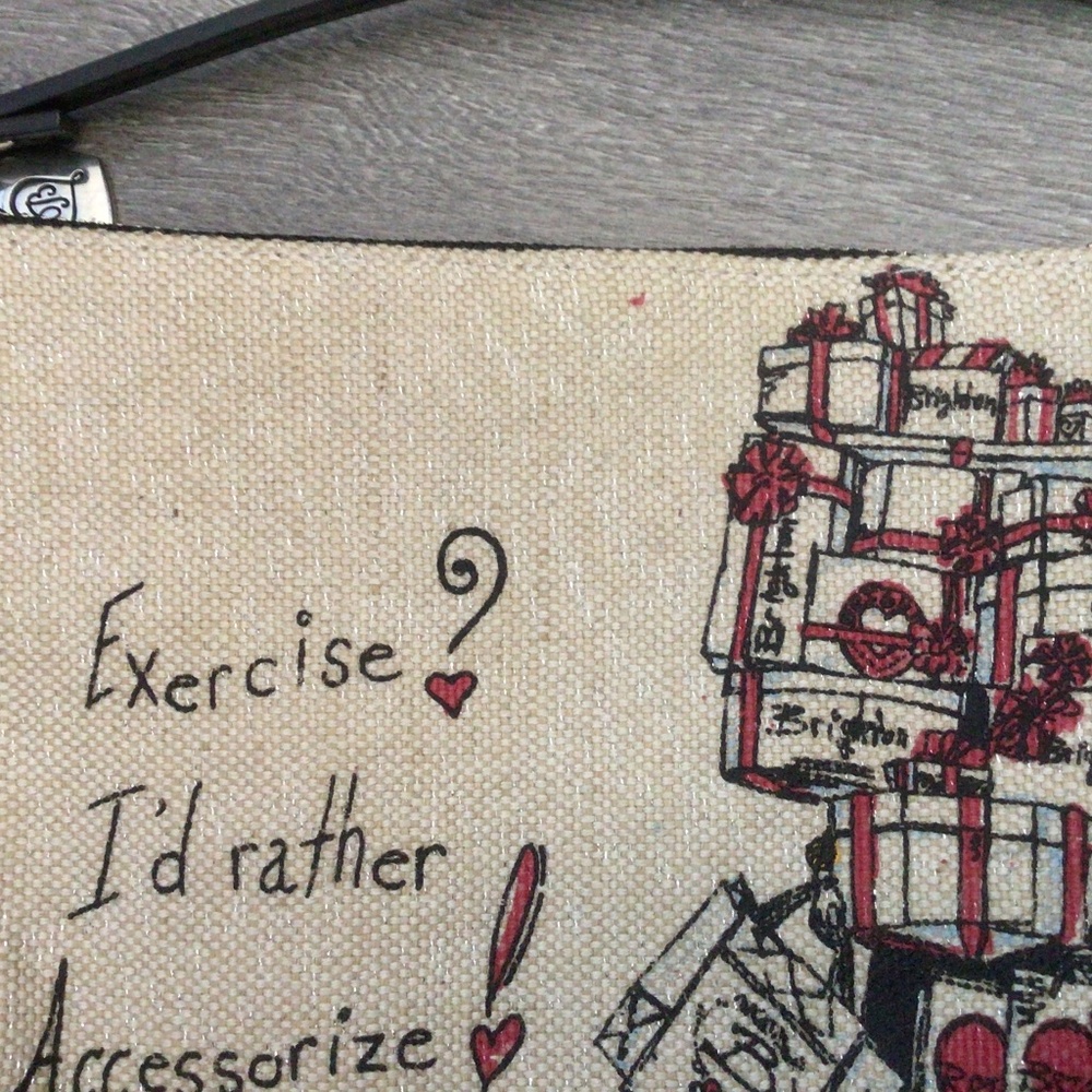 💐2/$25💐 Brighton Scottie “Exercise, I'd Rather Accessorize" Canvas Crossbody Bag - Picture 7 of 7